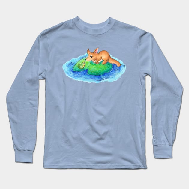 Friend on a Floaty Long Sleeve T-Shirt by KristenOKeefeArt